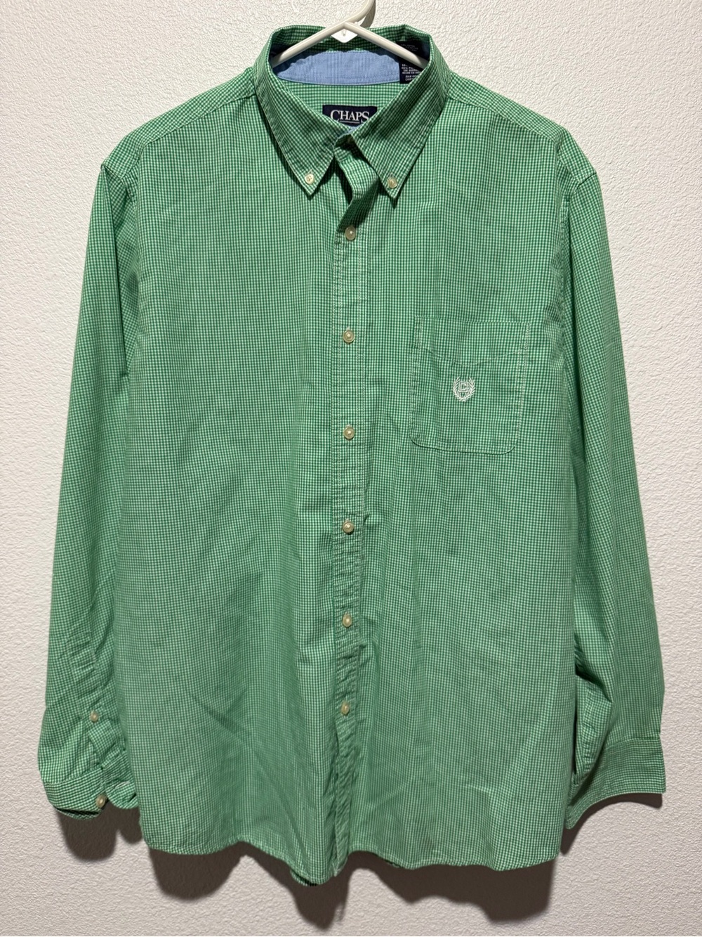 Chaps Green Micro-Check Button-Down Shirt